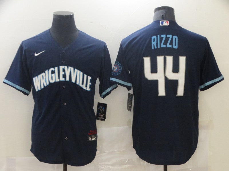 Men's Chicago Cubs Anthony Rizzo #44 Navy Baseball Jersey